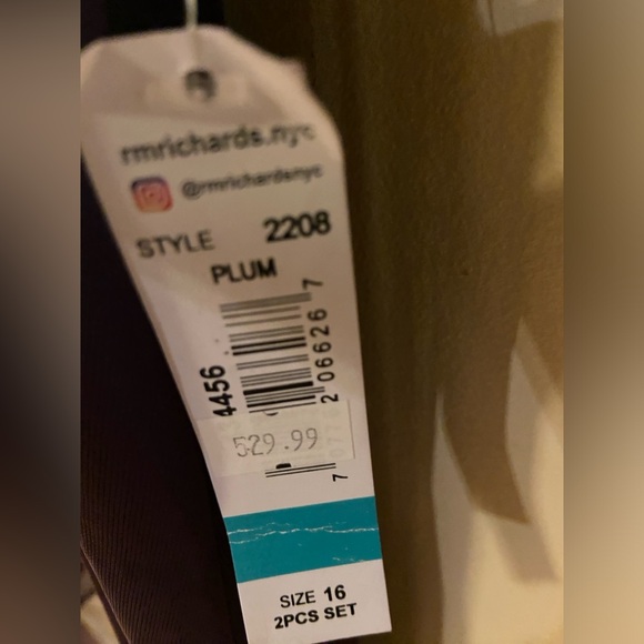 R&M Richards open front plum/sheer cardigan - size 16 - NWT - Picture 11 of 12